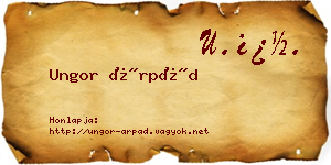 Ungor Árpád névjegykártya